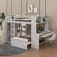 Lit mezzanine double avec lit simple attaché, étagère, bureau et garde-robe-114446970