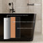 Baignoire autoportante rectangulaire Glendale Casainc 43 po en acrylique noir avec siège intégré