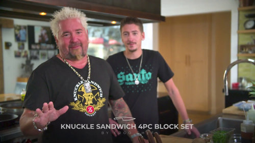 Guy Fieri Knuckle Sandwich 4pc Block Set - Ergo Chef Knives