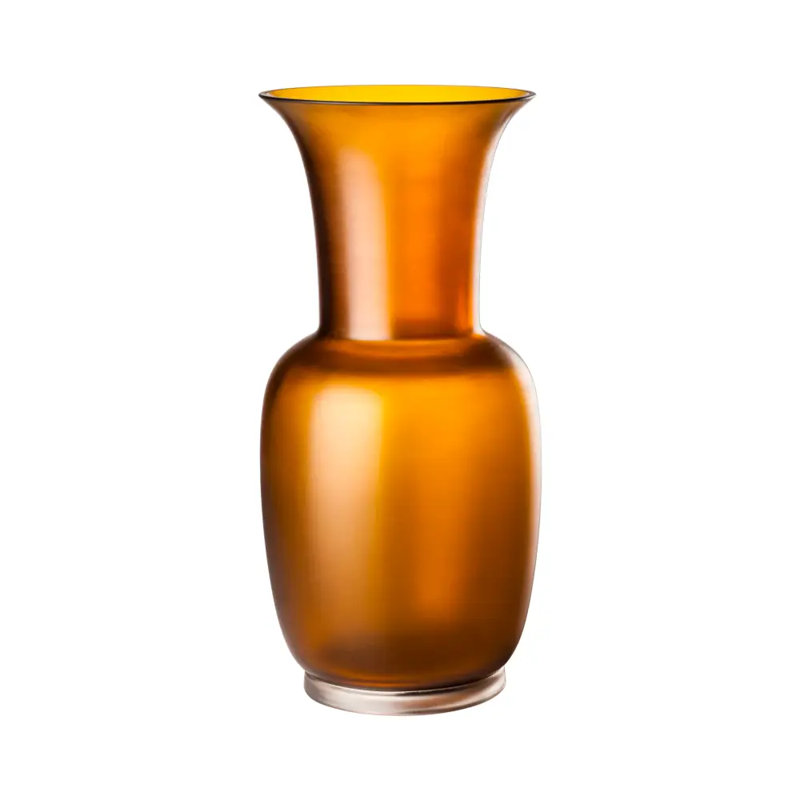 Venini Opalino Vase, 14.17" H x 6.69" W x 6.69" D, Milk White