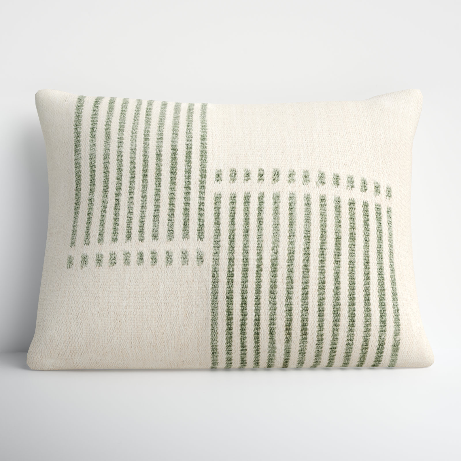 Carlus 20" x 14" Throw Pillow, Natural/Green