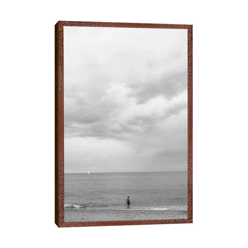 Barcelona Coast by Bethany Young - Print on Canvas, Classic Brown Wood Framed, 66.04cm H x 45.72cm W x 3.81cm D