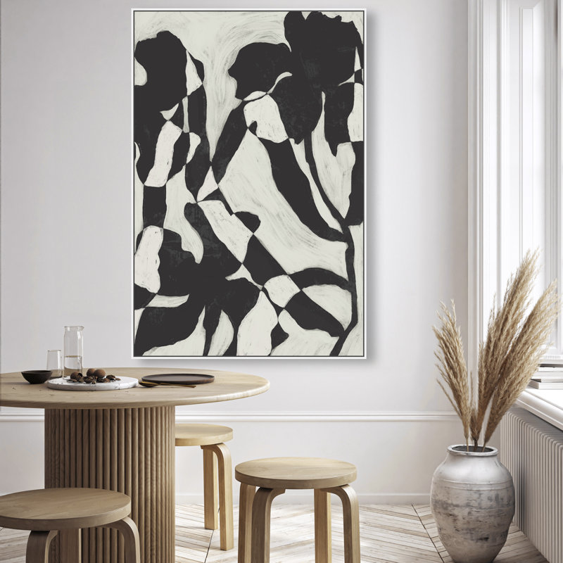 Floral Contrast Print by Oliver Gal, 31"H x 21"W, White Floater Frame