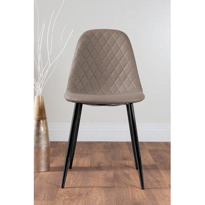 Industrial Design White & Grey Marble Effect Melamine Dining Table Set with 2 Faux Leather Chairs