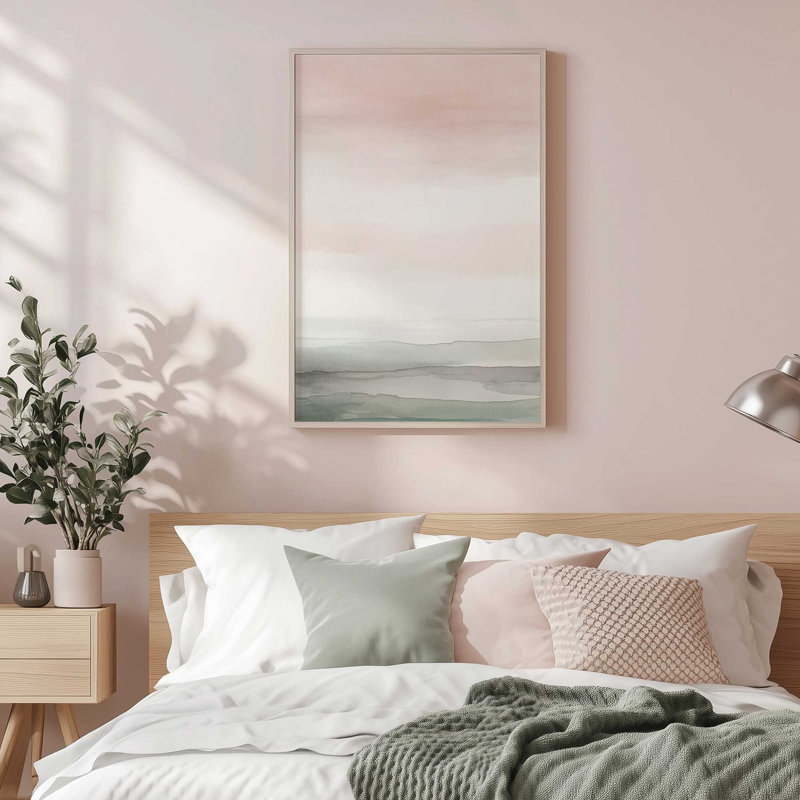 «Peach Tranquility III», reproduction, Cadre en zinc patiné, H 15,25 po x l 12,25 po