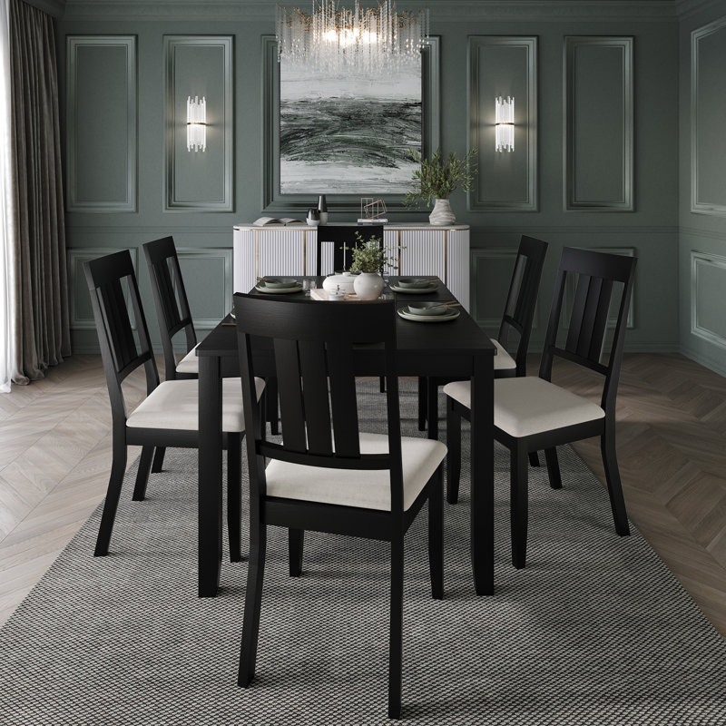 Ensemble repas 6 personnes Ocossio, Noir