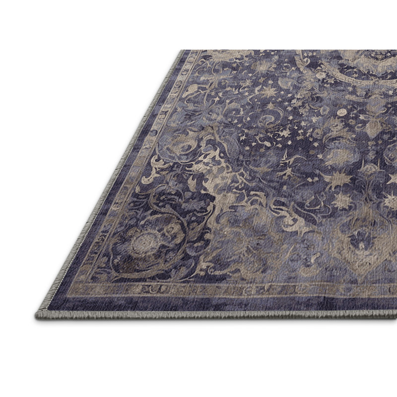 Machine Washable Pink Area Rug, Rectangle 5' x 7'