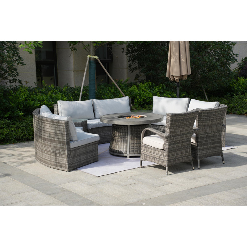 Areefa 8 - Person Patio Conversation Set with Cushions