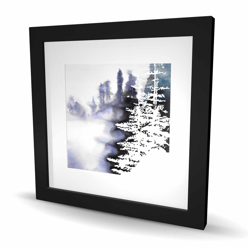 Silhouette d'une forêt - arbres, chambre à coucher, impression encadrée
