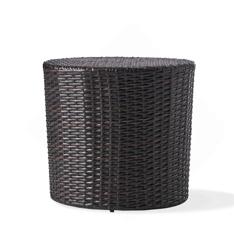 Kingstown RD Barrel Side Table,  Outdoor Wicker End Table