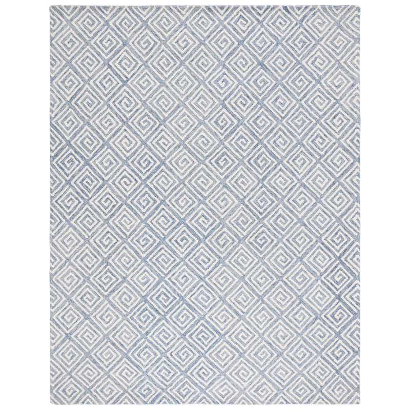Tapis géométrique en laine et coton touffeté à la main Metro, Rectangle 8 pi x 10 pi