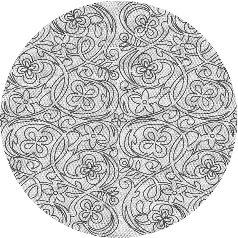 Wool Floral Indoor Rug, Round 5'