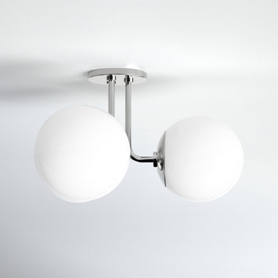 Luna 3 Light Glass Semi Flush Mount