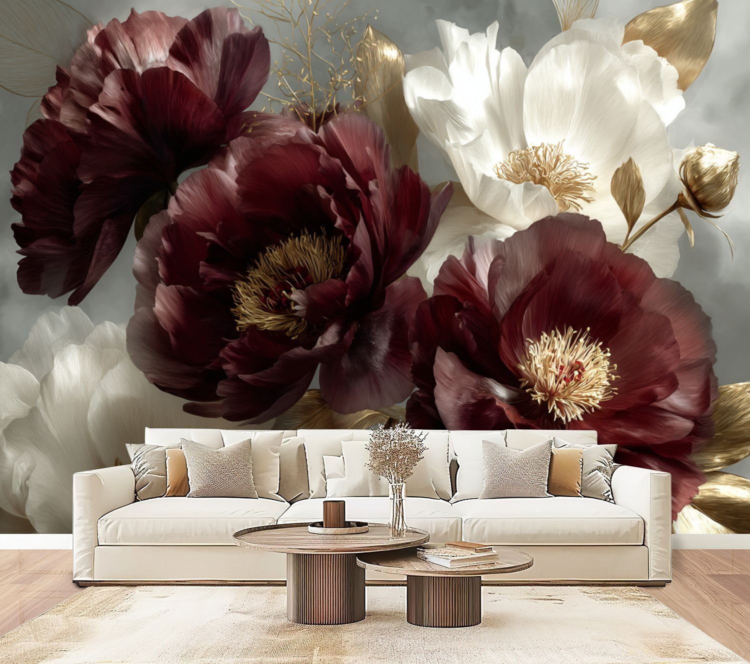 Red Barrel Studio Floral Peel and Stick Wallpaper Moody Floral Mural ...