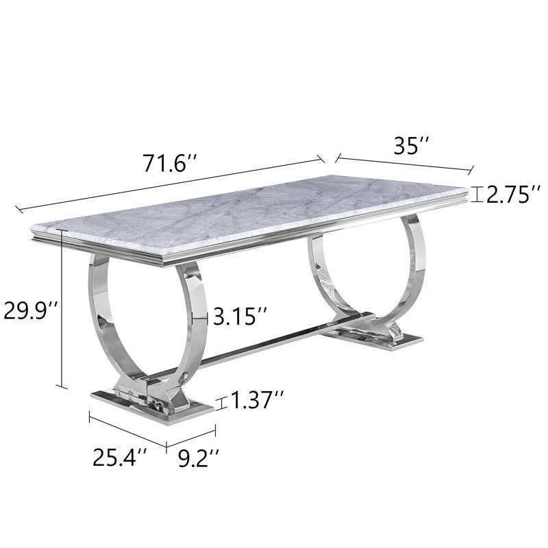 Jahim Metal Base Dining Table