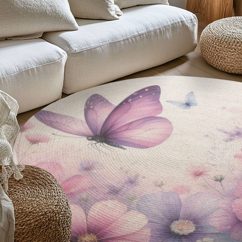 Tapis floral tressé, Rond 5 pi
