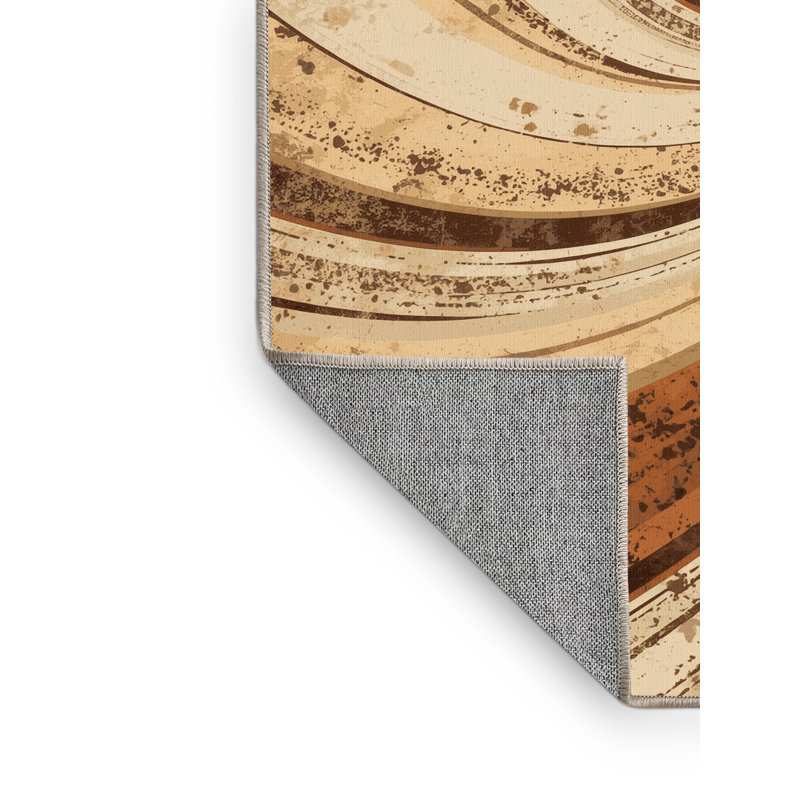 Tapis brun rustique et beige lavable à la machine Patrizius Galactic, 8 x 12