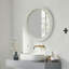Miroir mural rond rond en bois blanc patiné 23,62 po pour salle de bain, chambre à coucher, vestibule, miroir décoratif-113543432