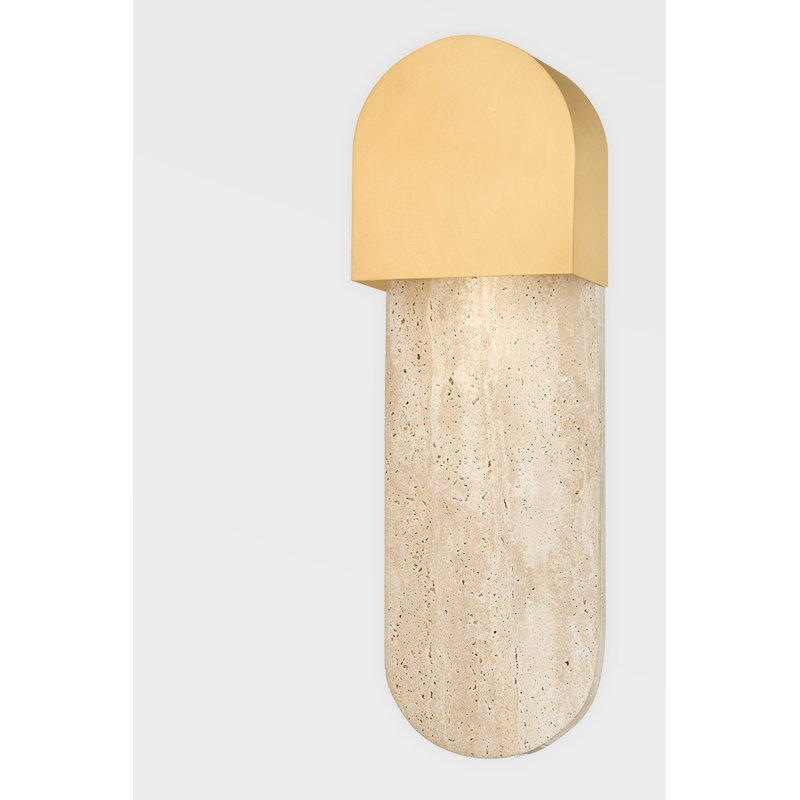 1 - Light Flush Mounted Sconce, Aged Brass