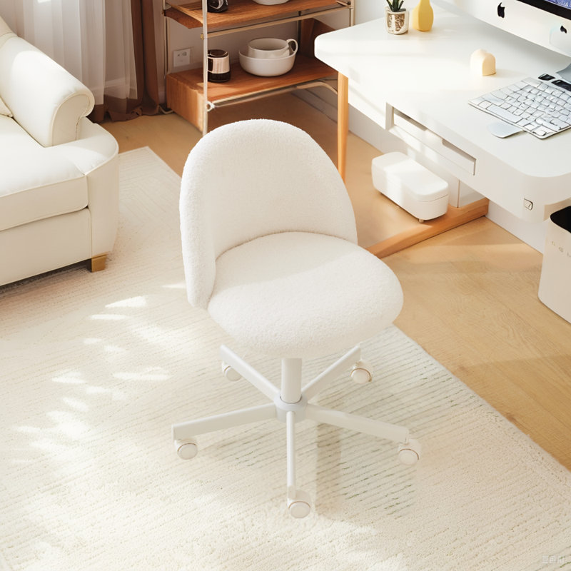 Faux Fur Task Chair, White 