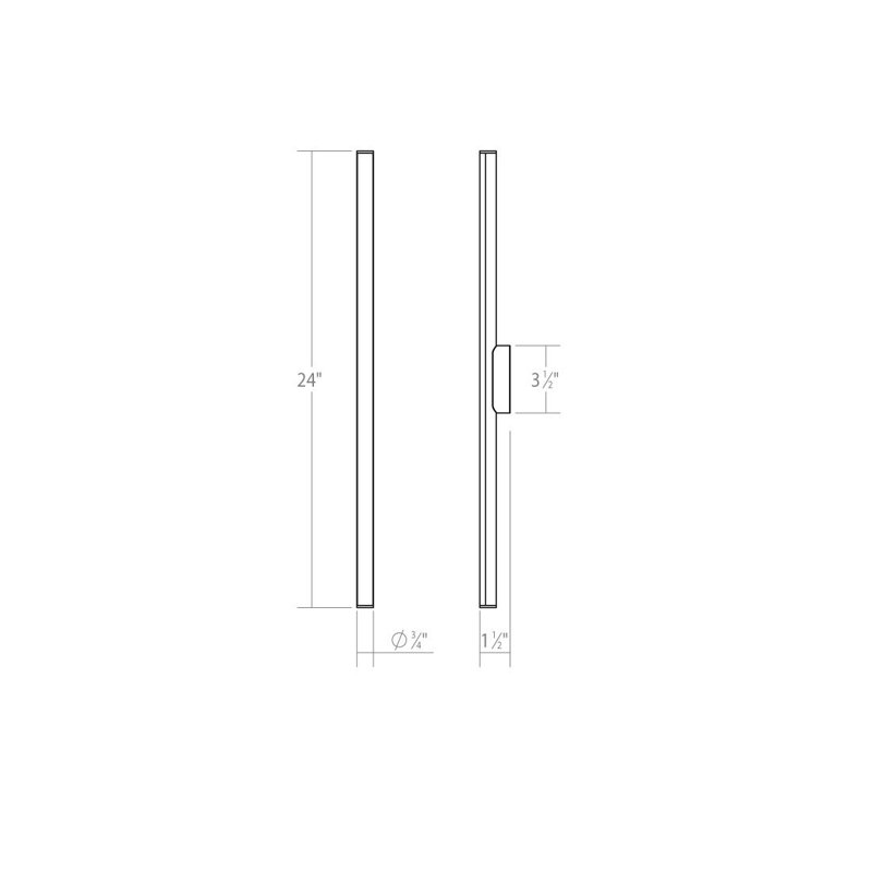Satin White 24" Dimmable LED Bath Bar