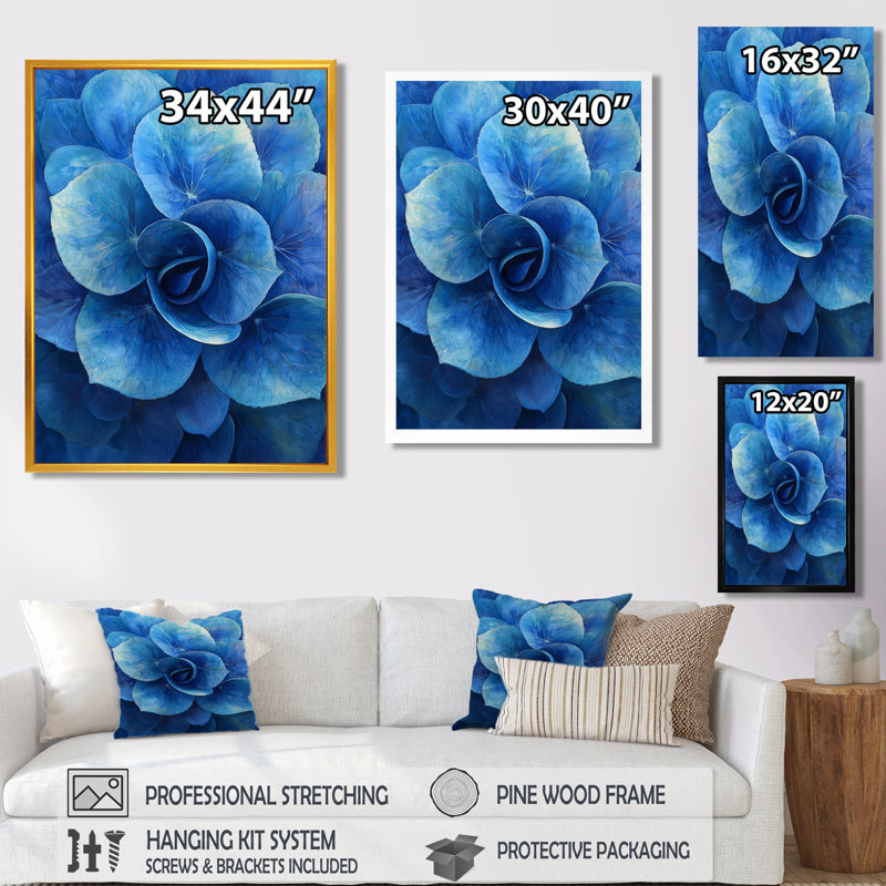 Edna - impressions sur toile florales, Reproduction encadrée d'une seule photo, Argent argent, H 32 po x l 24 po