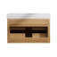 Meuble-lavabo simple moderne de 91 cm (36 po) à texture cannelée, fini bois naturel, avec lavabo intégré en surface solide blanc mat-1700457870