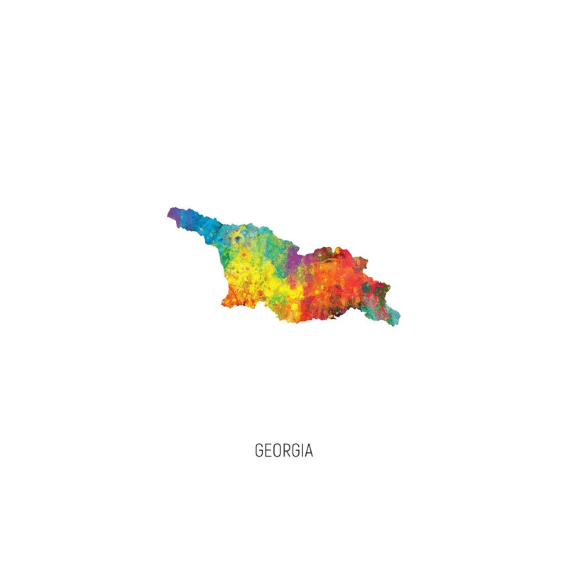 Georgia Map by Michael Tompsett - Wrapped Canvas Print, 30.48cm H x 20.32cm W x 1.905cm D