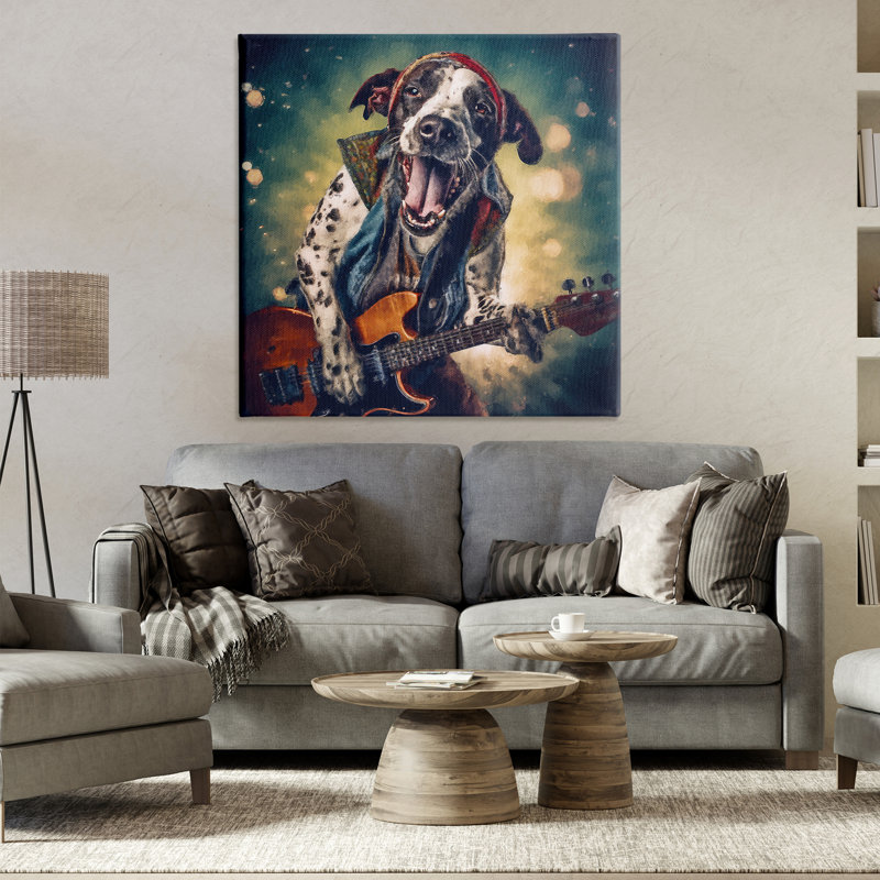 «Musician Dog Singing» par Sean Parnell, H 36 po x l 36 po