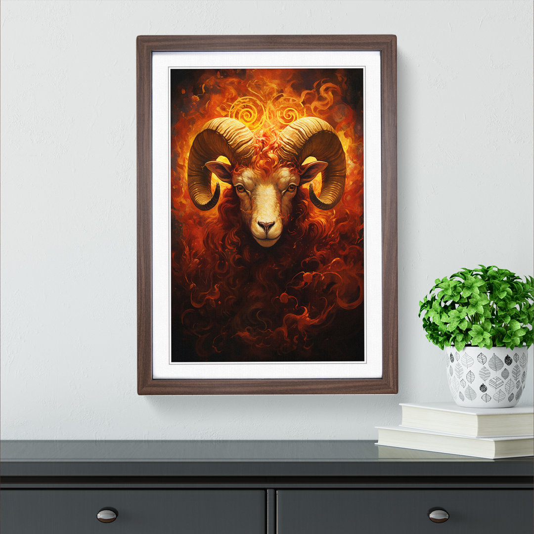 Aries Zodiac Symbolism Art - Framed Print