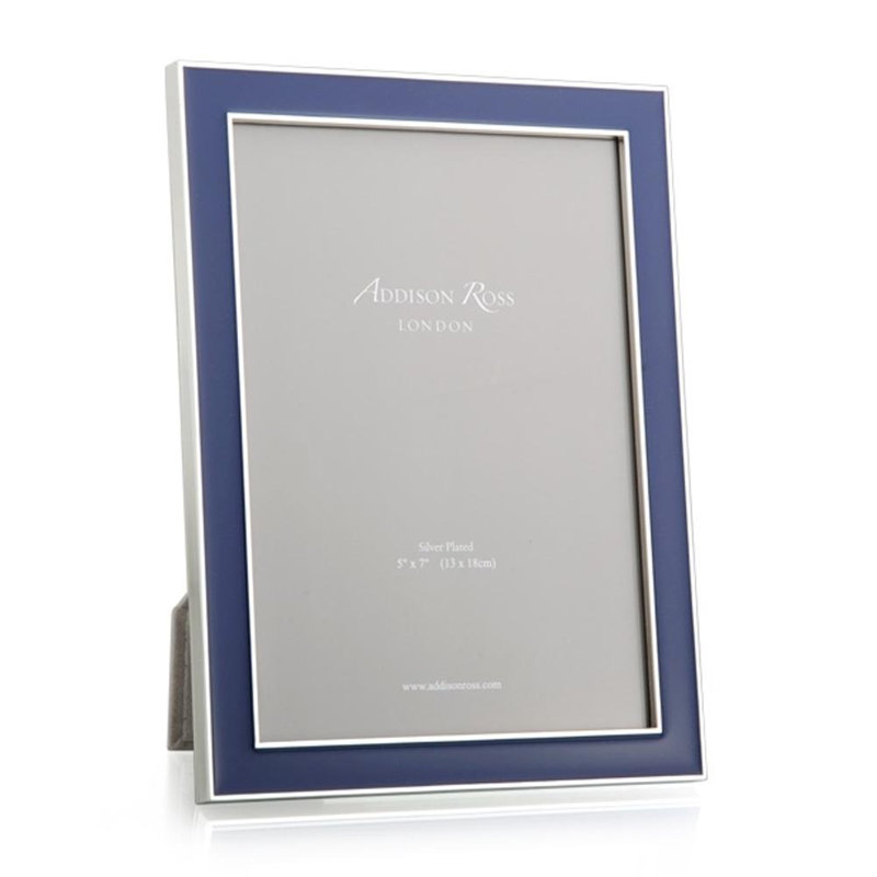 Picture Frame, 5" x 7", Navy/Silver