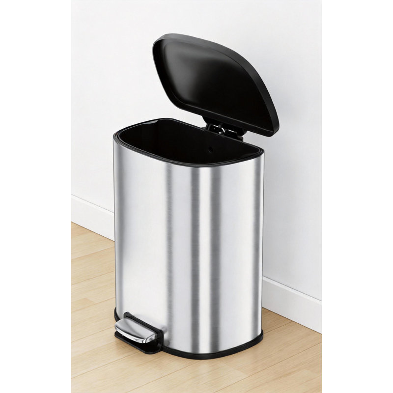 Poubelle en acier inoxydable 50L / 13,2 gallons en forme de D