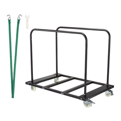 Chariot de table pliable, chariot à panneau de poids lourd en acier avec roulettes 1500 LBS, chariot de bureau pour chaise, garage, maison, bureau