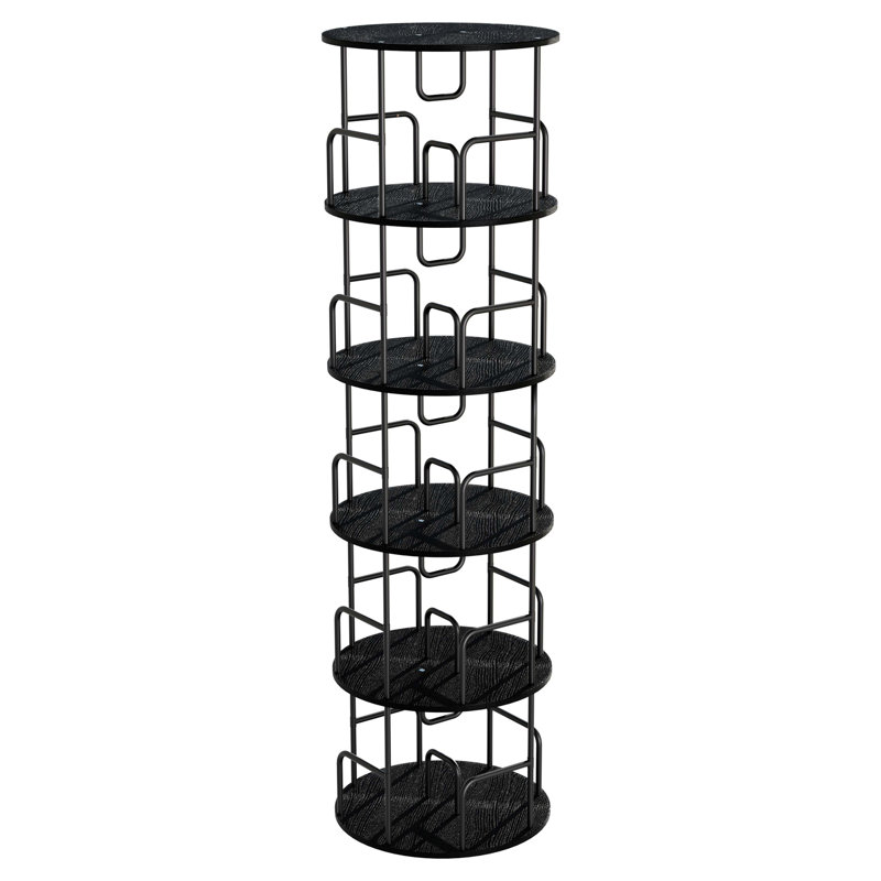 Rotating Bookshelf Tower 5 Tier, Spinning Bookcase, Revolving 360 Book Shelf Narrow Tall Bookcase, Vertical Turning Round Storage Bookshelf, Book Shelf Organizer For Bedroom, Living Room