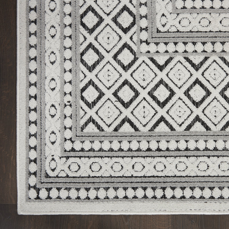 Tapis gris moderne Romelia, Rectangle 8 pi 10 po x 11 pi 10 po