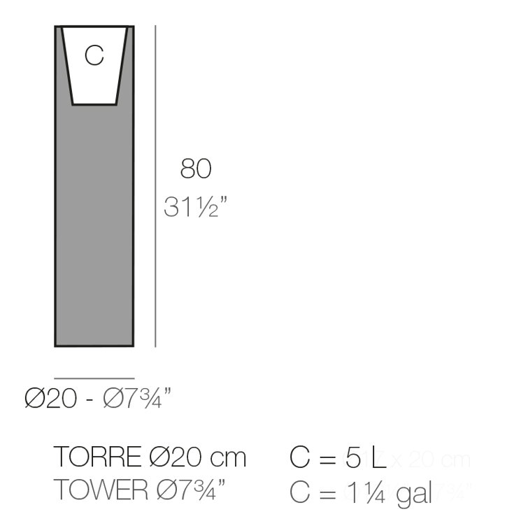 Cilindro - Resin Tower Pot Planter - Basic