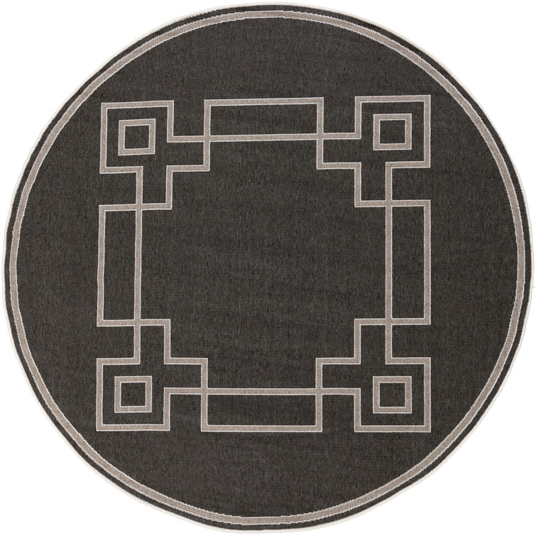 Amherst Black/Camel Geometric Indoor/Outdoor Area Rug