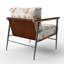 Chaise d'appoint Plaid - Fauteuil brun neutre-1198773972