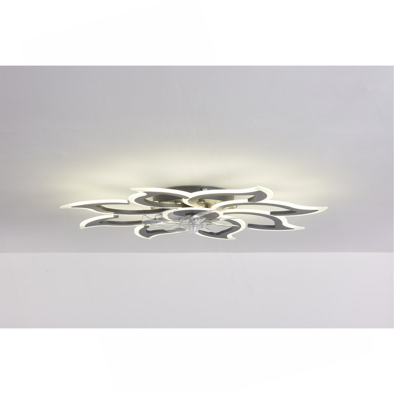 Ventilateur de plafond 35,4 po noir avec lumières, télécommande 3 températures de couleur, ventilateur à 6 vitesses