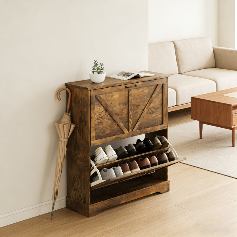 Range-chaussures en bois de qualité supérieure pour la maison, Brun