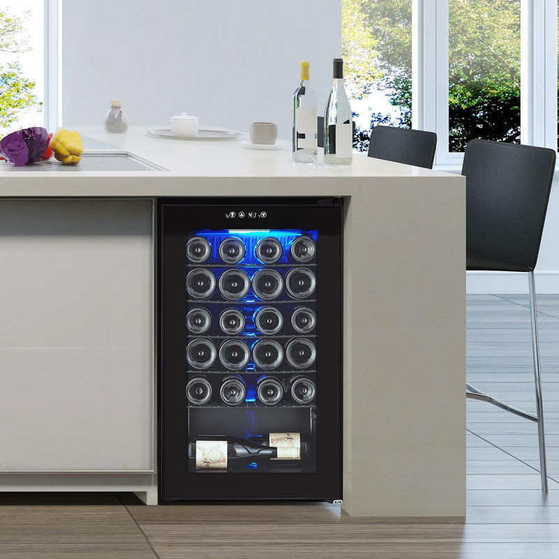 Refroidisseur à vin 24 bouteilles | Mini réfrigérateur autoportant avec réglage de 40 à 61 ° F pour la maison, le bureau ou le bar