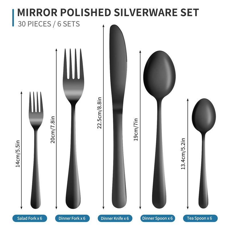 Brayden Studio Eloi 30 Piece Stainless Steel Cutlery Set , Service for 6