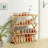 4 Tiers 16 Pairs Bamboo Folding Shoe Rack, Storage Organizer Stand for Entryway, Installation-Free