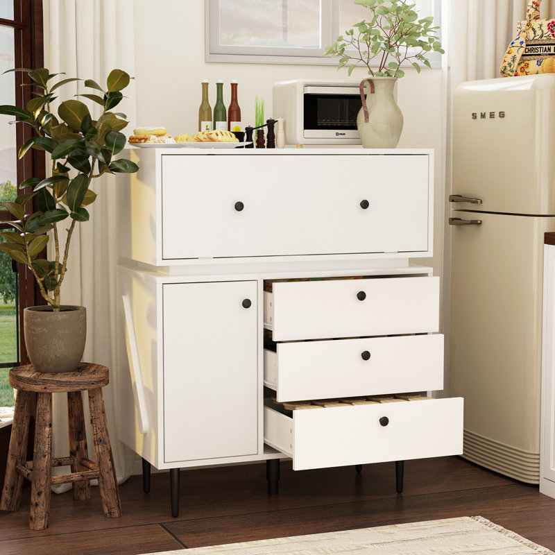 3 Drawer Kitchen Pantry With Cabinet & Adjustable Shelves