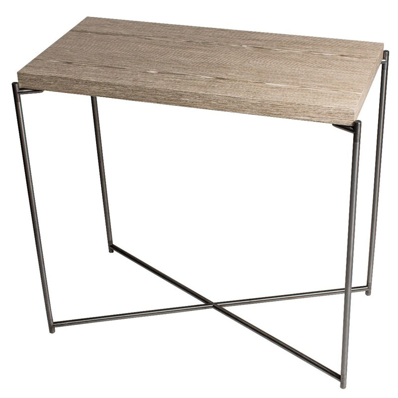 Bedell Console Table, Metal, 74.7cm H x 83.2cm W x 42.5cm D, Beige