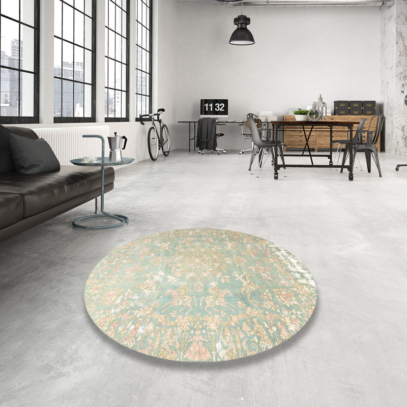 Floral Indoor Rug, Round 6'
