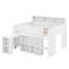 Lit mezzanine pleine grandeur pour enfants avec bureau et lit mezzanine en bois robuste à DEL avec plusieurs tablettes de rangement pour garçons et filles-621889160