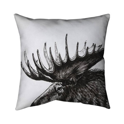 Moose plume - 18"x18" Throw pillow cover - Poly twill - Print on demand