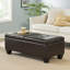 Banc de rangement avec repose-pieds en similicuir-1422127380