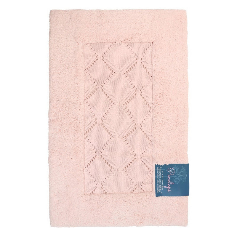Tapis pour salle de bain Jakaiden, Rose